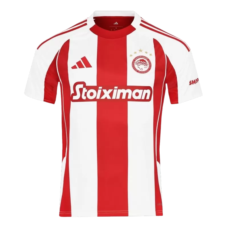 Olympiacos Home 2025/26 Jersey White & Red Men's