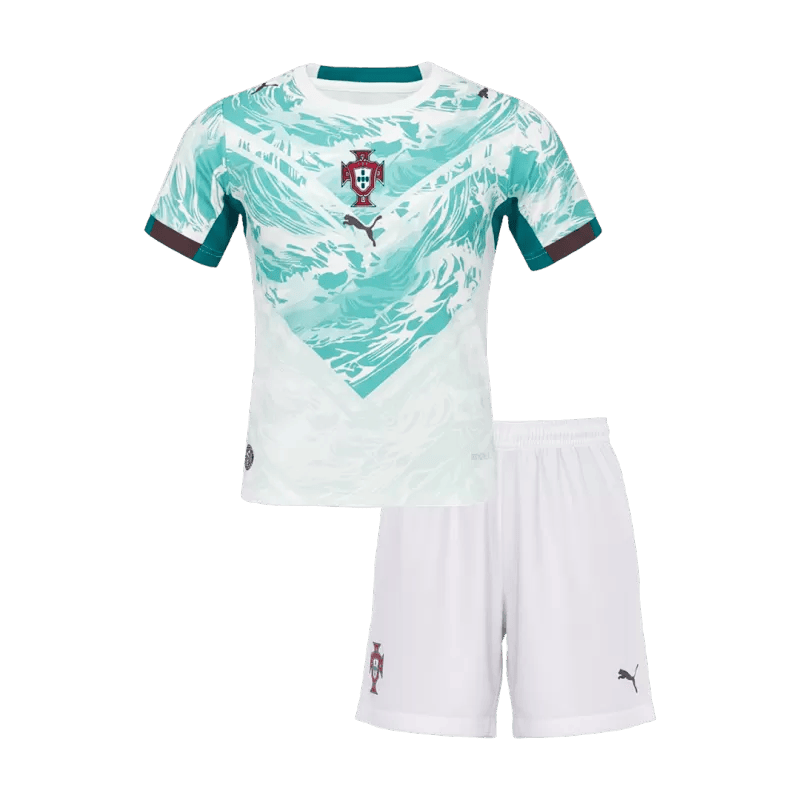 Portugal Away World Cup 2026 Kit White & Blue Kids
