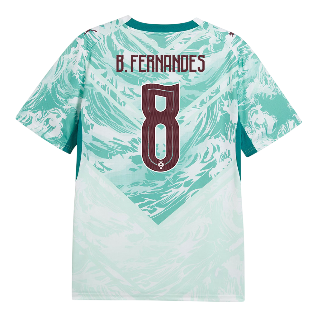 Portugal B. FERNANDES #8 Away World Cup 2026 Jersey White & Blue Men's