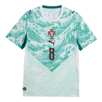 Portugal B. FERNANDES #8 Away World Cup 2026 Jersey White & Blue Men's