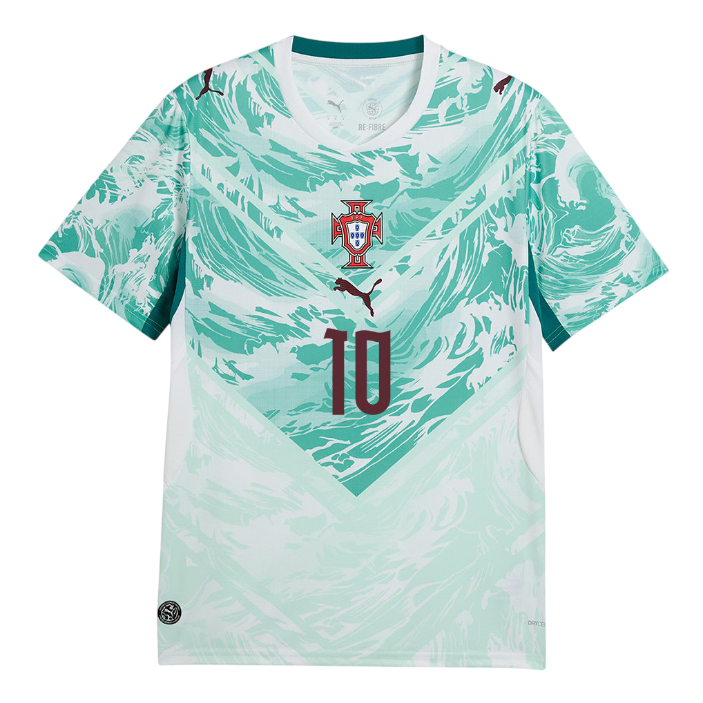 Portugal BERNARDO #10 Away World Cup 2026 Jersey White & Blue Men's