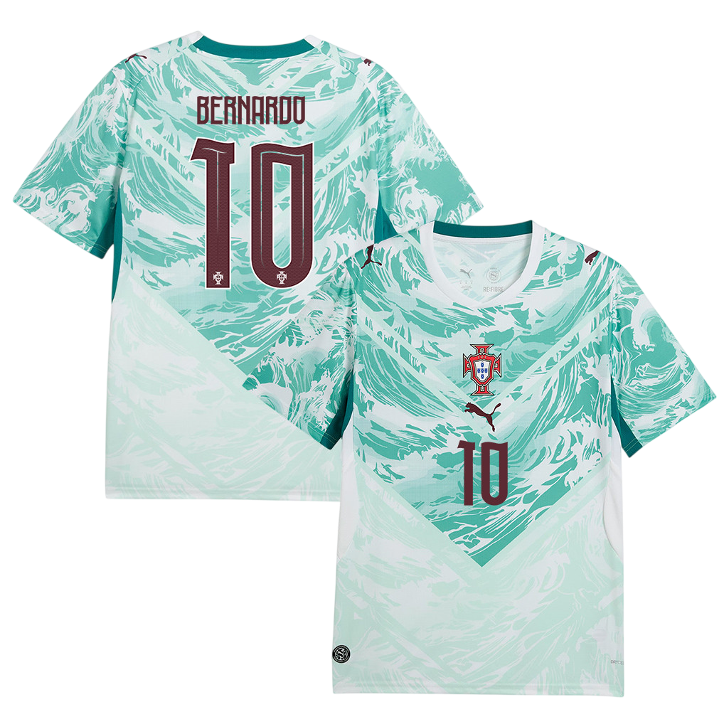Portugal BERNARDO #10 Away World Cup 2026 Jersey White & Blue Men's