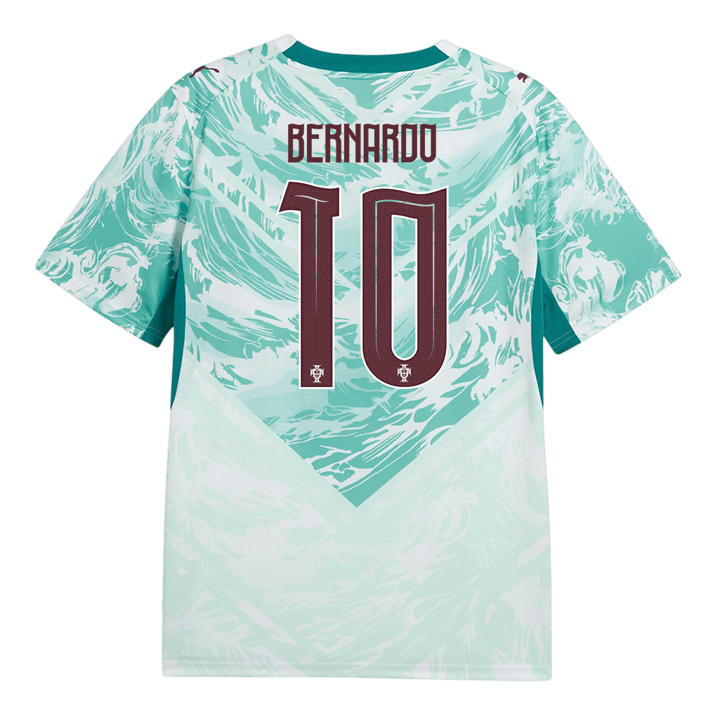 Portugal BERNARDO #10 Away World Cup 2026 Jersey White & Blue Men's