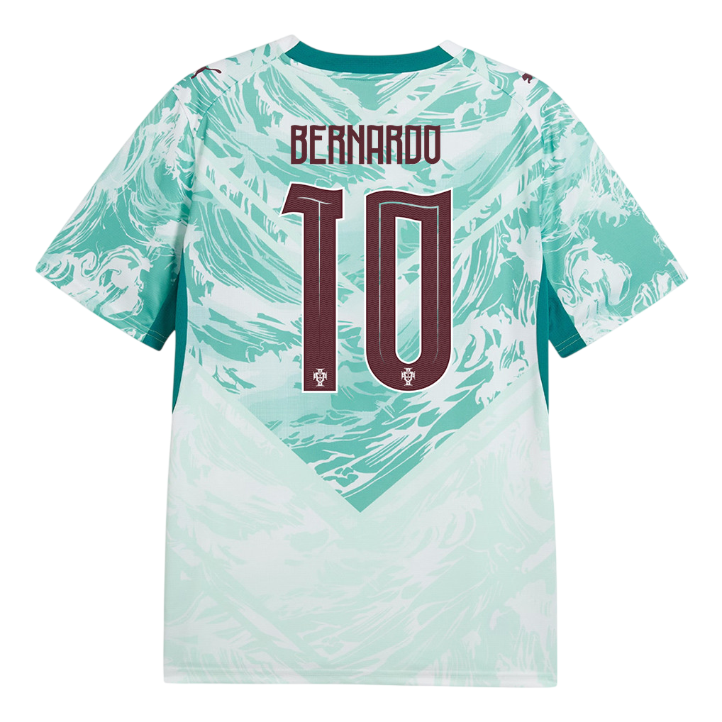Portugal BERNARDO #10 Away World Cup 2026 Jersey White & Blue Men's