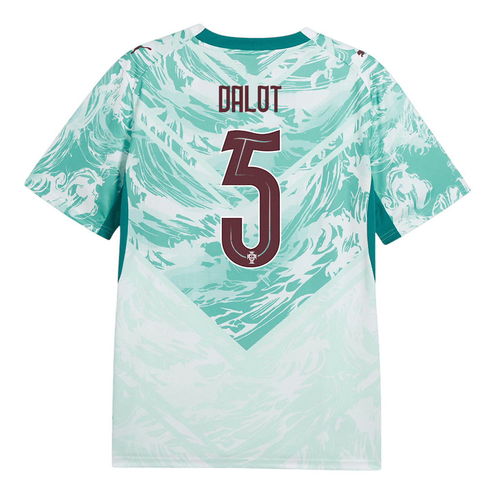 Portugal DALOT #5 Away World Cup 2026 Jersey White & Blue Men's