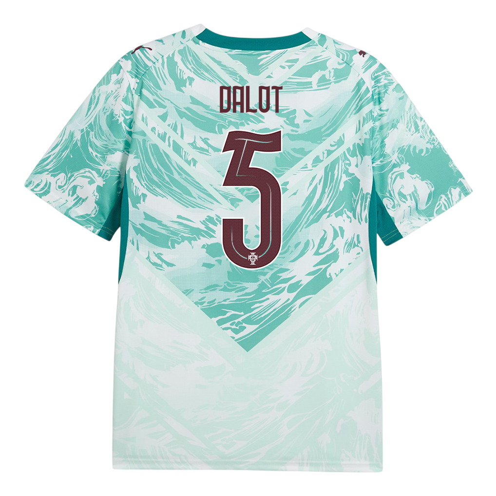 Portugal DALOT #5 Away World Cup 2026 Jersey White & Blue Men's