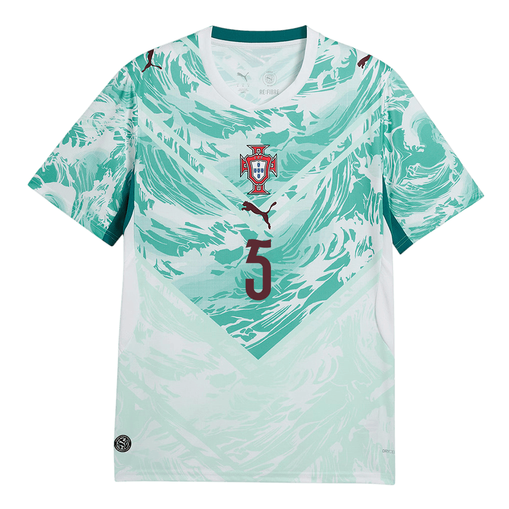 Portugal DALOT #5 Away World Cup 2026 Jersey White & Blue Men's