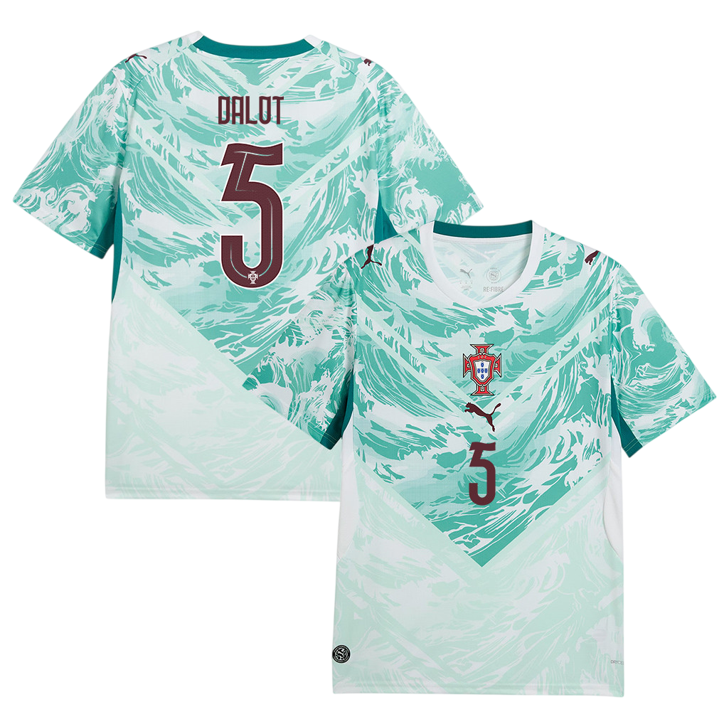 Portugal DALOT #5 Away World Cup 2026 Jersey White & Blue Men's