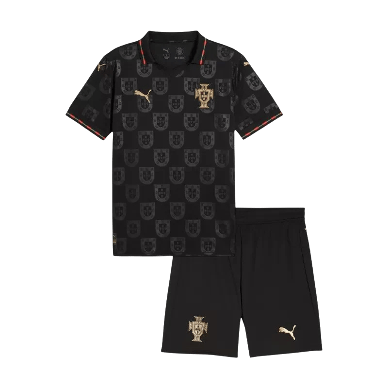 Portugal Eusébio Pantera Negra World Cup 2026 Kit Black Kids
