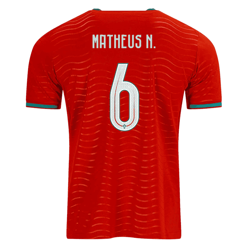 Portugal MATHEUS N. #6 Home World Cup 2026 Jersey Red Men's