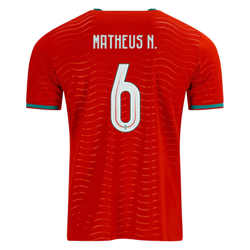 Portugal MATHEUS N. #6 Home World Cup 2026 Jersey Red Men's