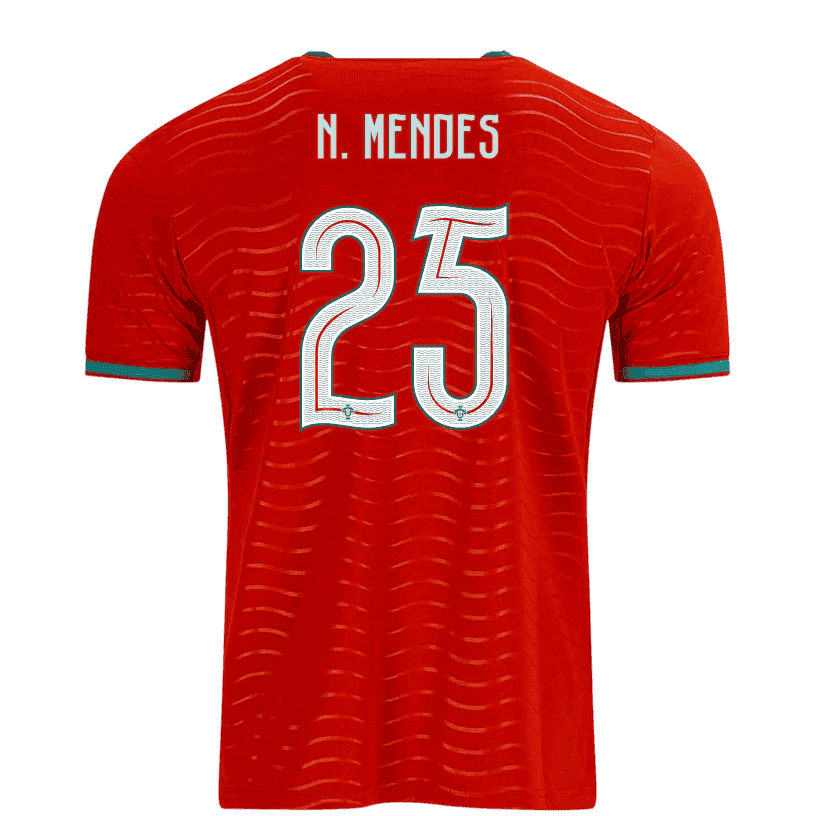Portugal N. MENDES #25 Home World Cup 2026 Jersey Red Men's