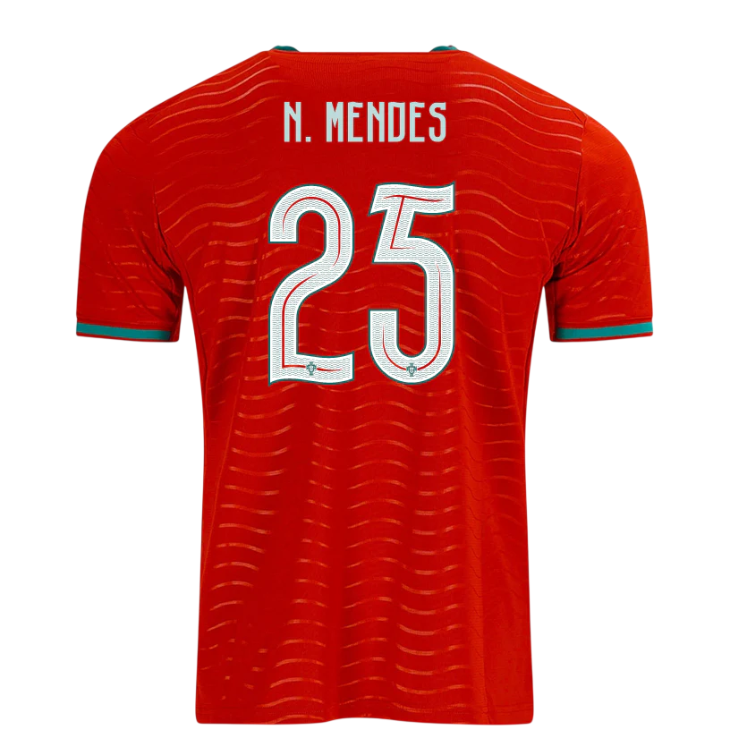 Portugal N. MENDES #25 Home World Cup 2026 Jersey Red Men's