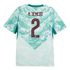 Portugal N. SEMEDO #2 Away World Cup 2026 Jersey White & Blue Men's
