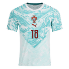Portugal PEDRO NETO #18 Away World Cup 2026 Jersey White & Blue Men's