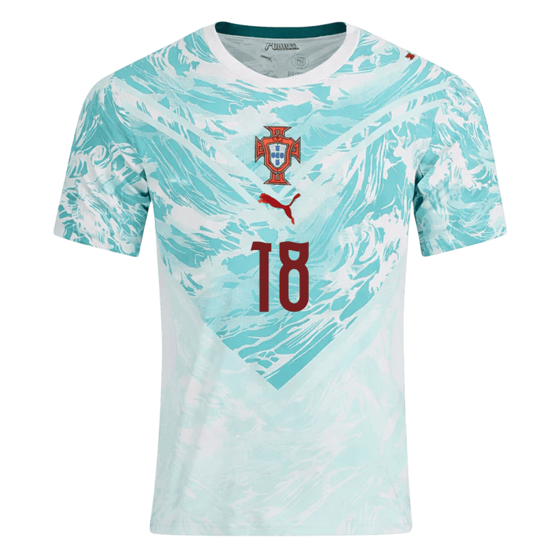 Portugal PEDRO NETO #18 Away World Cup 2026 Jersey White & Blue Men's