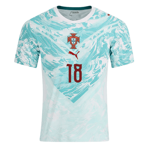 Portugal PEDRO NETO #18 Away World Cup 2026 Jersey White & Blue Men's