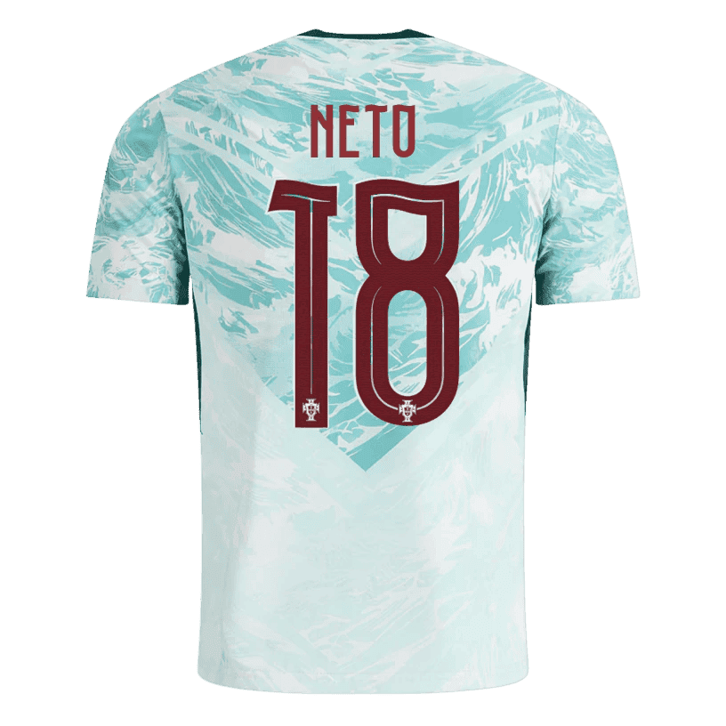 Portugal PEDRO NETO #18 Away World Cup 2026 Jersey White & Blue Men's