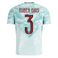 Portugal RÚBEN DIAS #3 Away World Cup 2026 Jersey White & Blue Men's