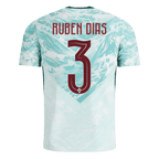 Portugal RÚBEN DIAS #3 Away World Cup 2026 Jersey White & Blue Men's