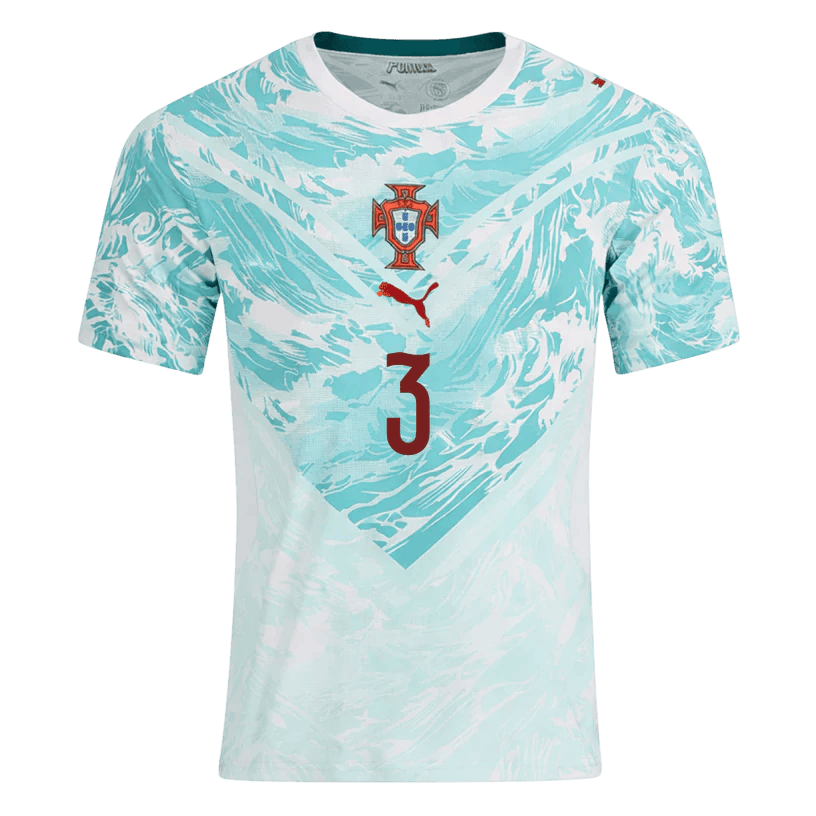 Portugal RÚBEN DIAS #3 Away World Cup 2026 Jersey White & Blue Men's
