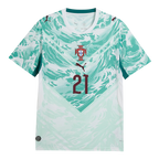 Portugal R. NEVES #21 Away World Cup 2026 Jersey White & Blue Men's