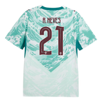 Portugal R. NEVES #21 Away World Cup 2026 Jersey White & Blue Men's