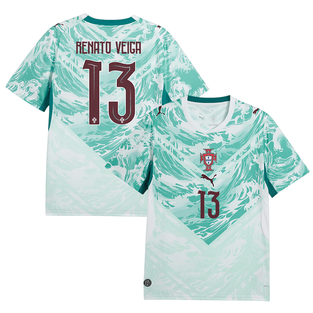 Portugal RENATO VEIGA #13 Away World Cup 2026 Jersey White & Blue Men's