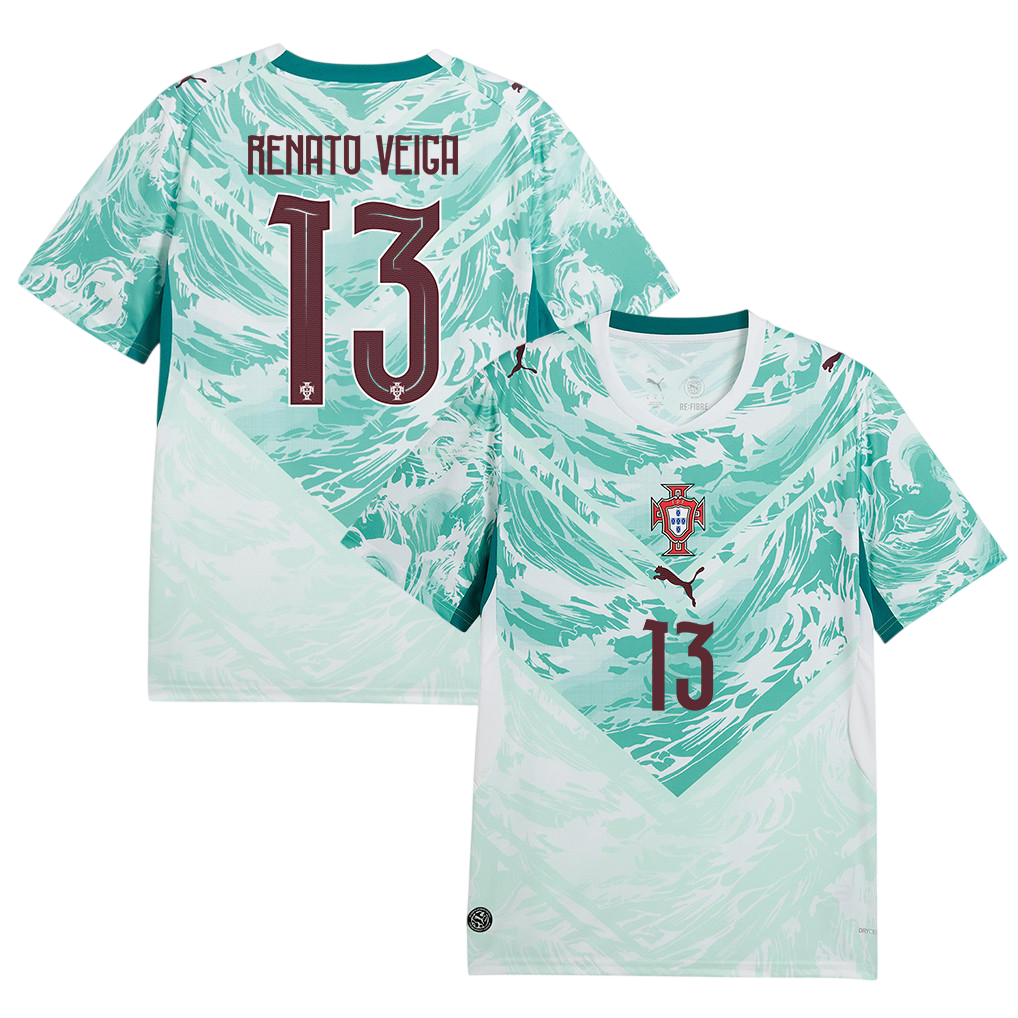 Portugal RENATO VEIGA #13 Away World Cup 2026 Jersey White & Blue Men's