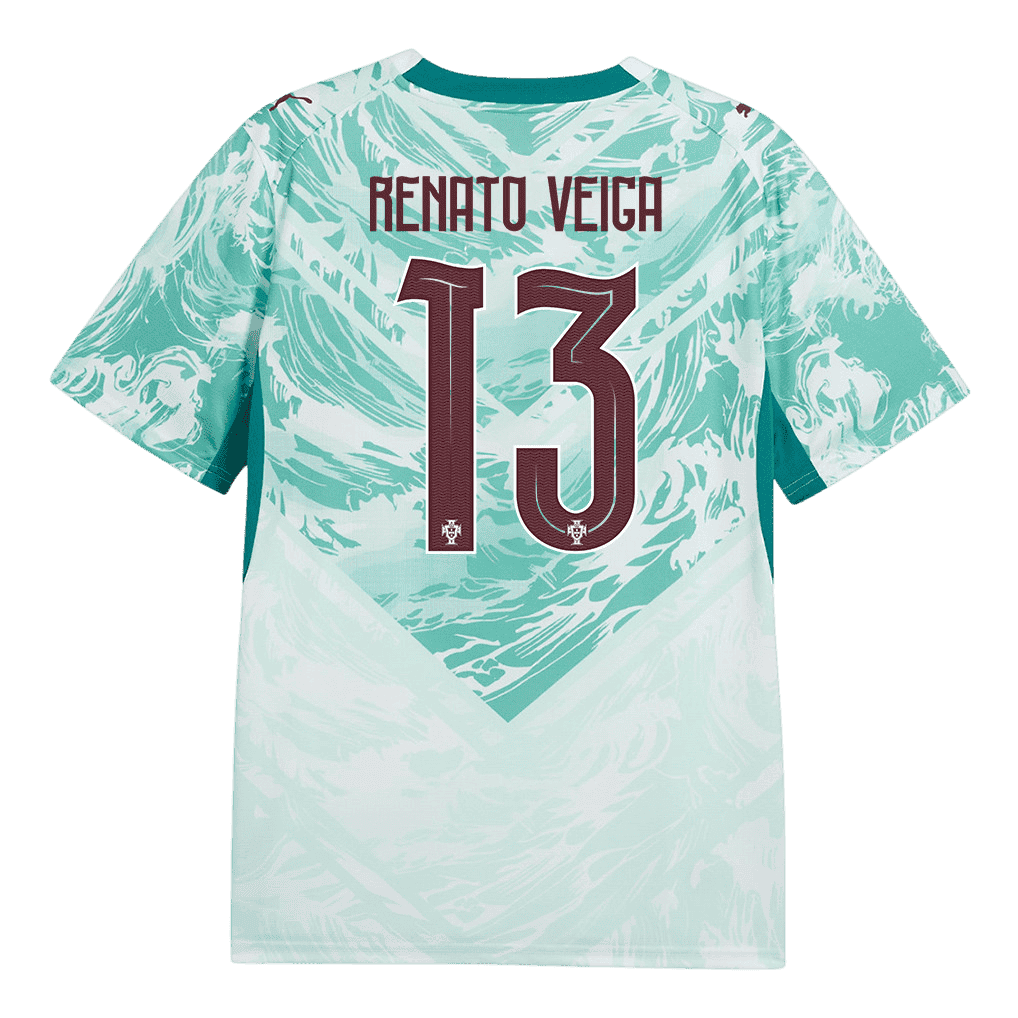Portugal RENATO VEIGA #13 Away World Cup 2026 Jersey White & Blue Men's