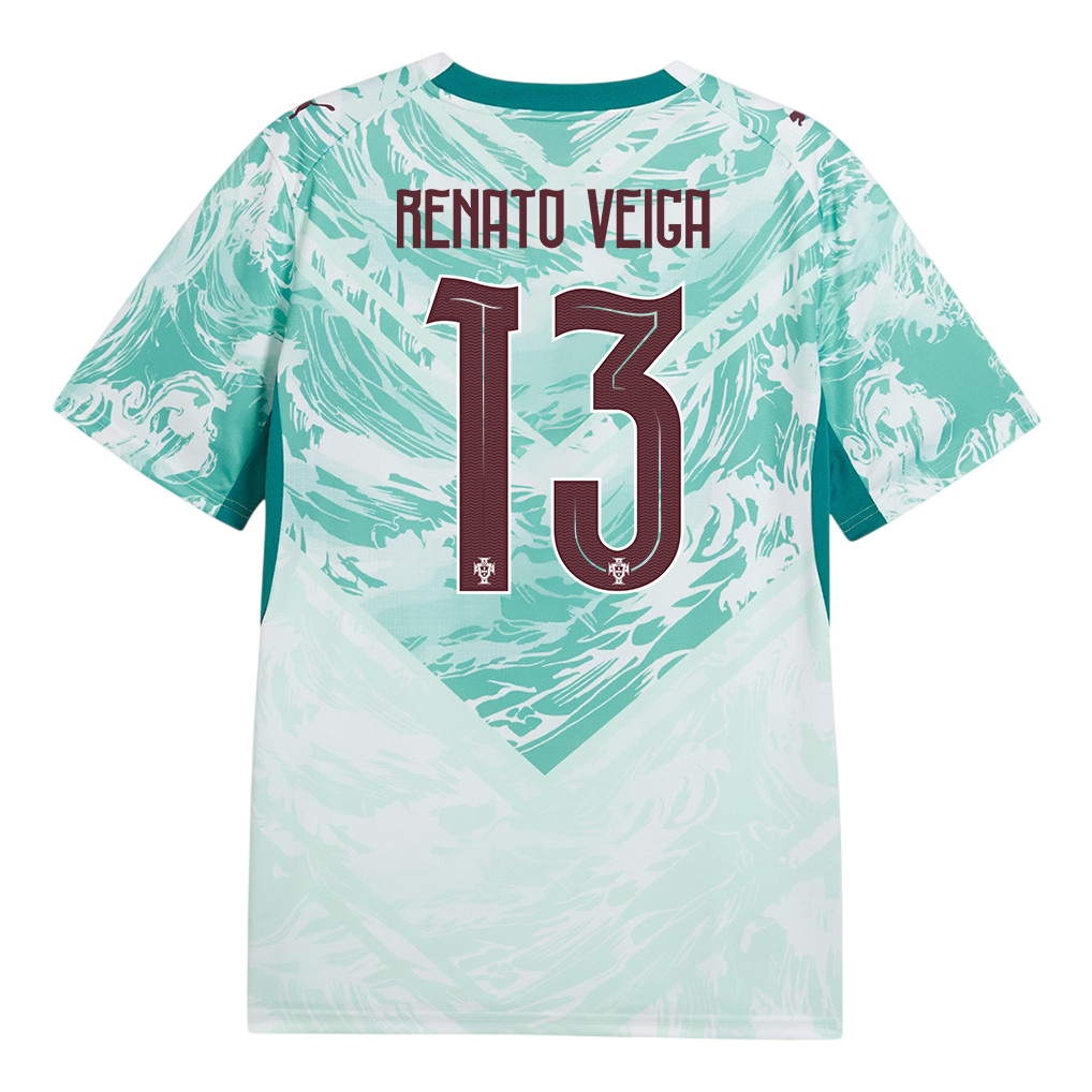 Portugal RENATO VEIGA #13 Away World Cup 2026 Jersey White & Blue Men's