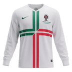 Portugal Retro Away Long Sleeve Jersey 2012 White Men's