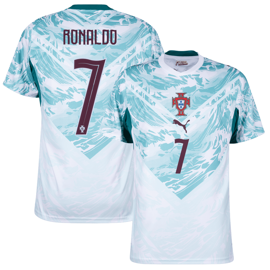 Portugal RONALDO #7 Away World Cup 2026 Jersey White & Blue Men's