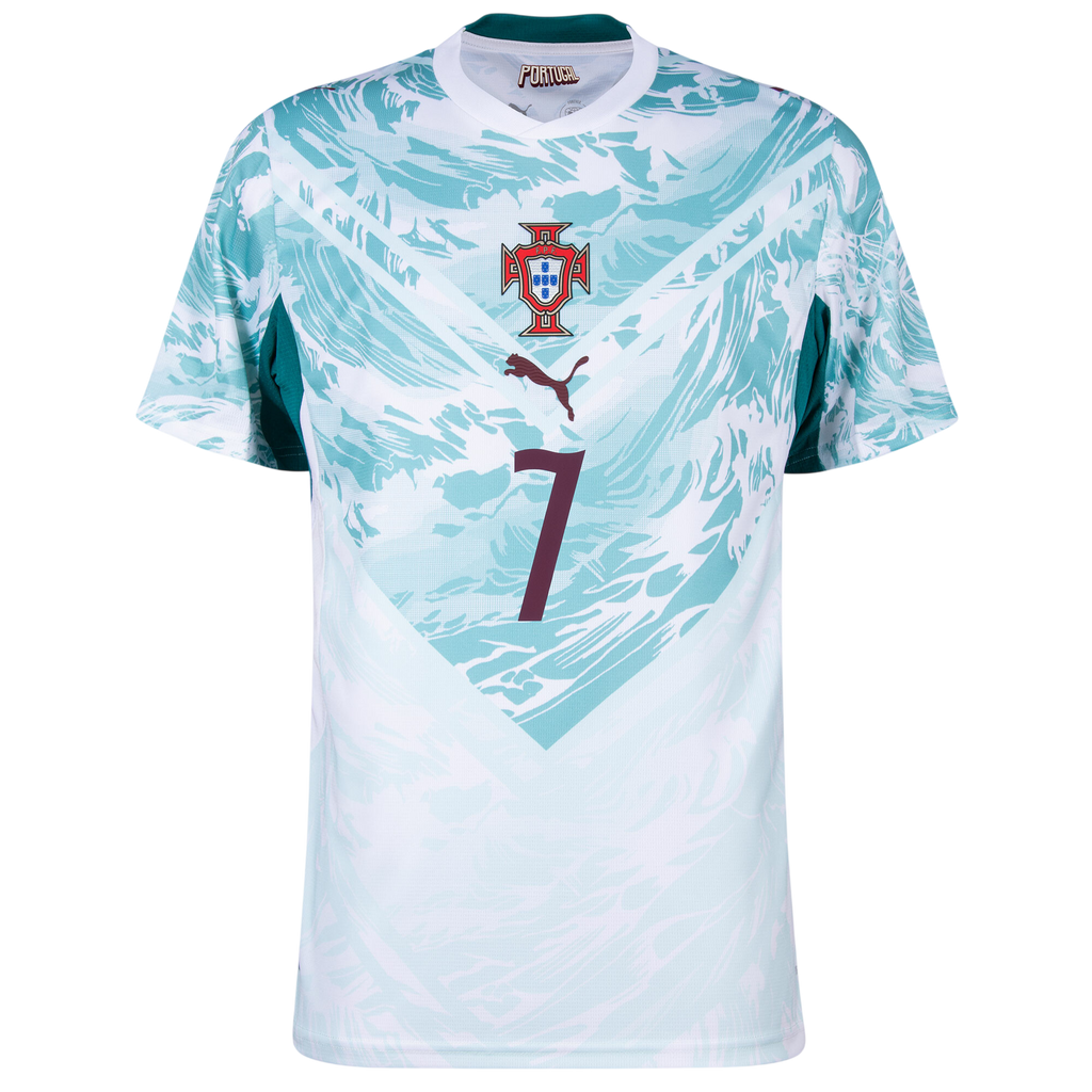 Portugal RONALDO #7 Home World Cup 2026 Jersey White & Blue Men's