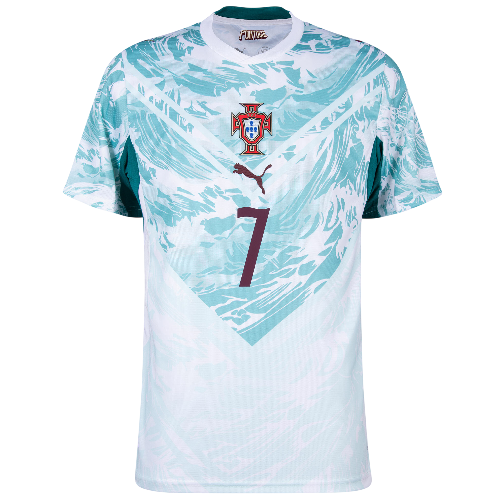 Portugal RONALDO #7 Home World Cup 2026 Jersey White & Blue Men's