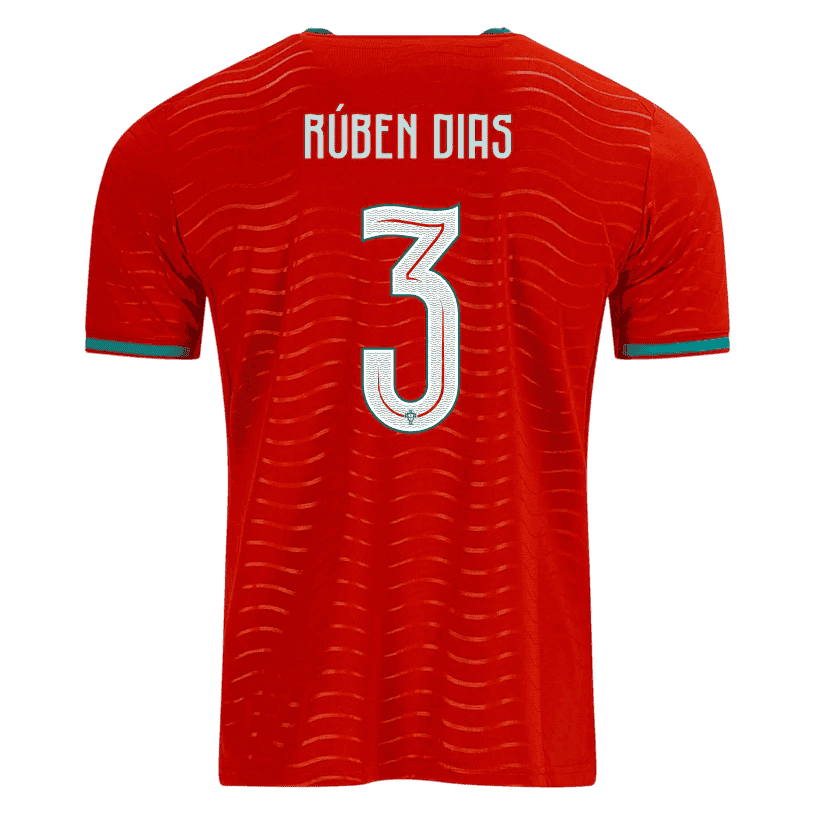 Portugal RUBEN DIAS #3 Home World Cup 2026 Jersey Red Men's