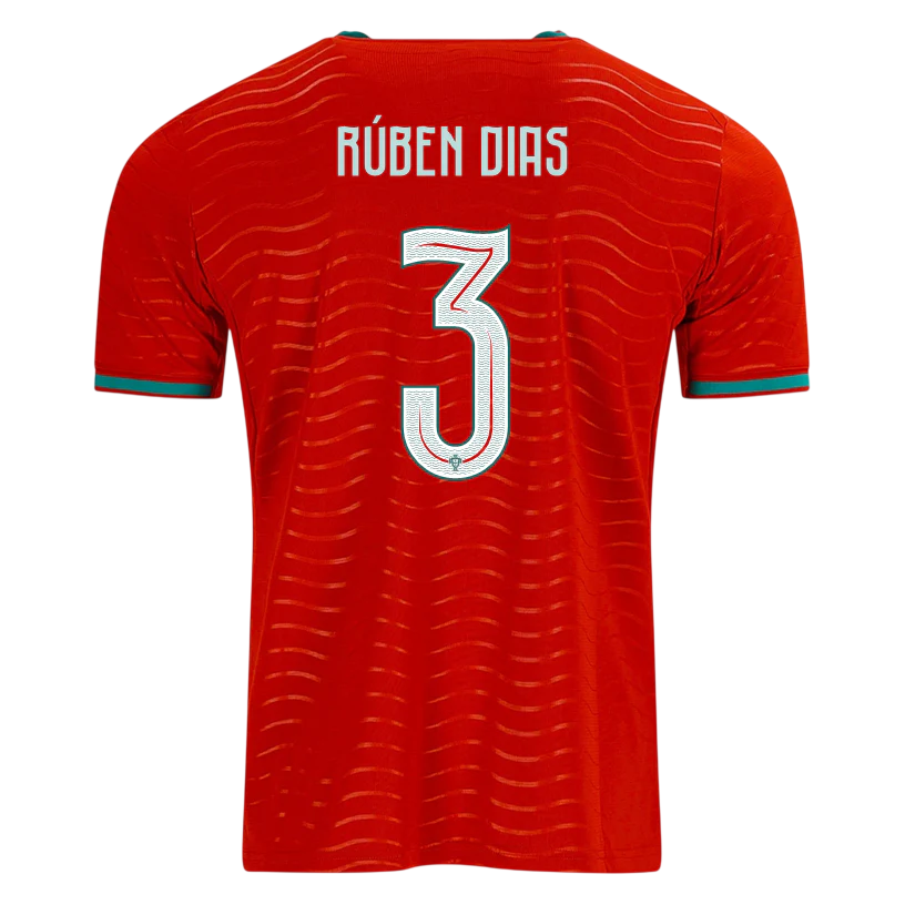 Portugal RUBEN DIAS #3 Home World Cup 2026 Jersey Red Men's