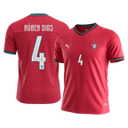 Portugal RÚBEN DIAS #4 Home World Cup 2026 Jersey Red Men's