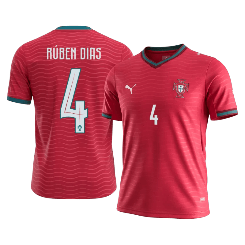 Portugal RÚBEN DIAS #4 Home World Cup 2026 Jersey Red Men's