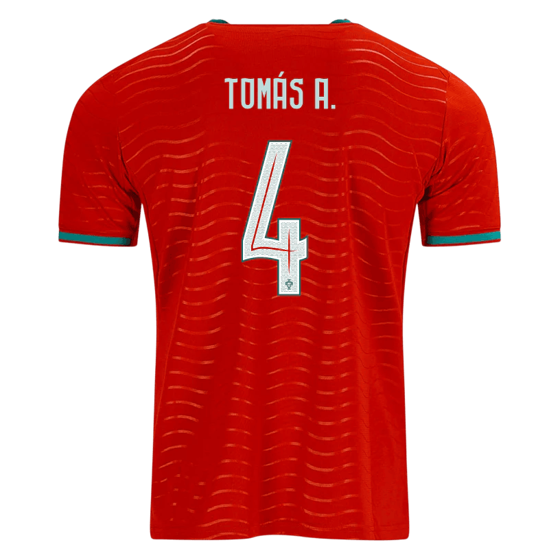 Portugal TOMAS A. #4 Home World Cup 2026 Jersey Red Men's