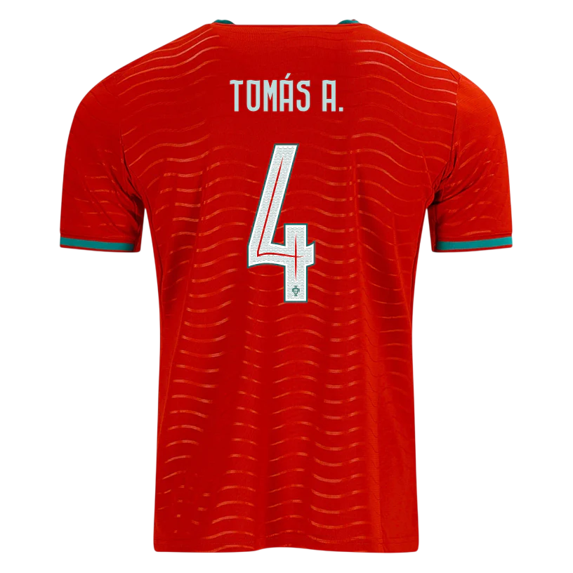 Portugal TOMAS A. #4 Home World Cup 2026 Jersey Red Men's