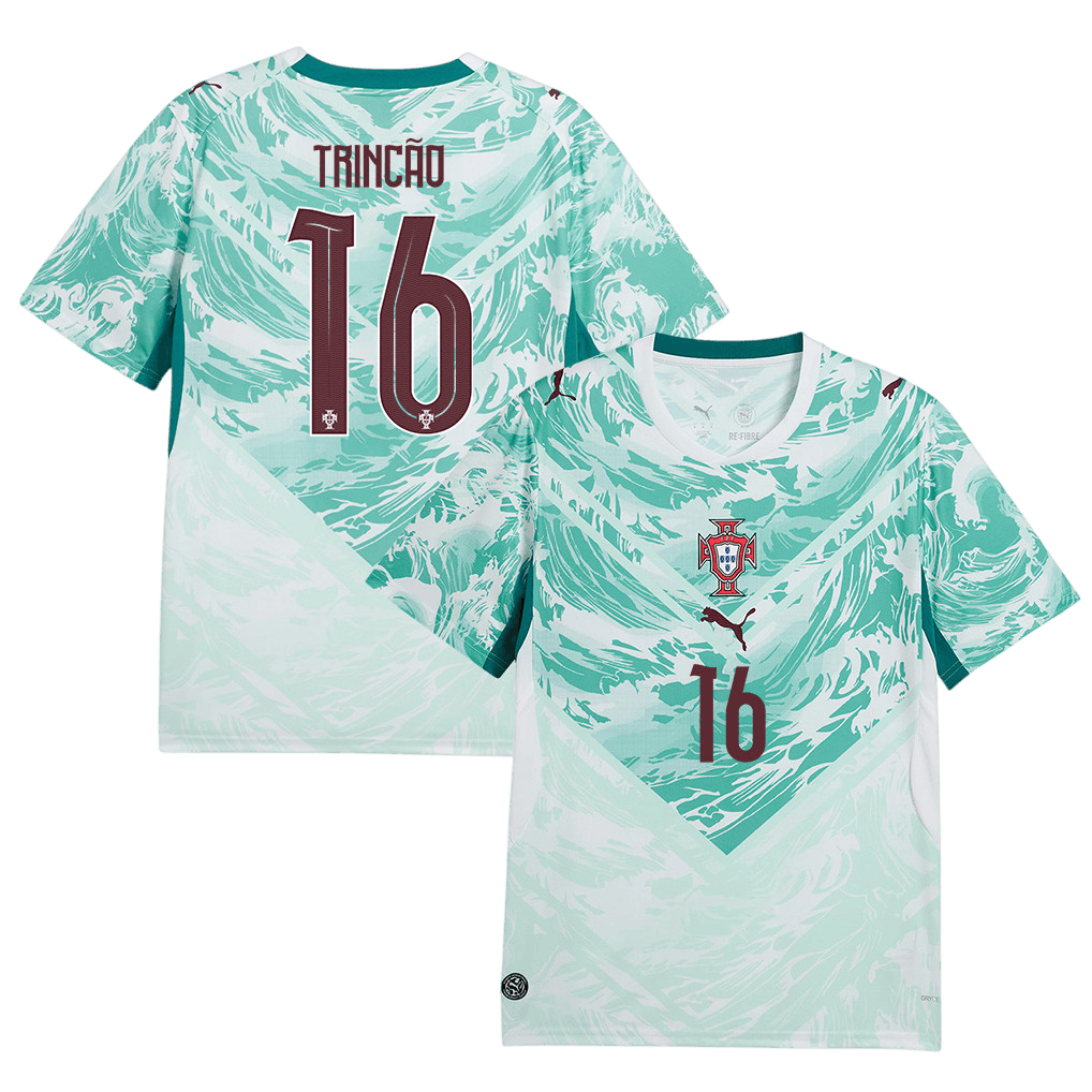 Portugal TRINCAO #16 Away World Cup 2026 Jersey White & Blue Men's