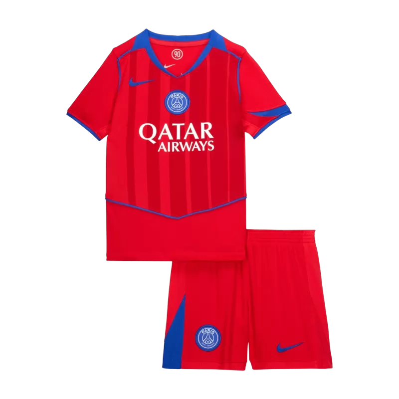 PSG Third 2025/26 Kit Red Kids