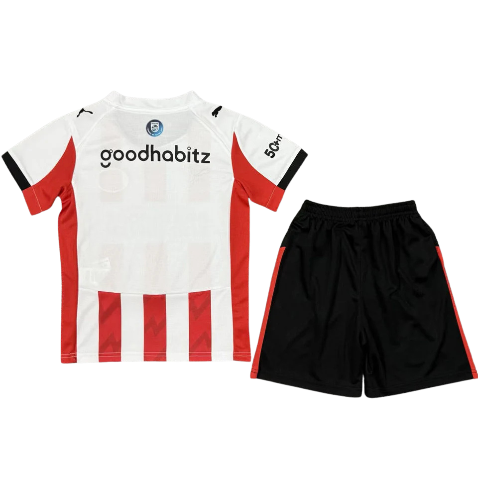 PSV Home 2025/26 Kit Red & White Kids