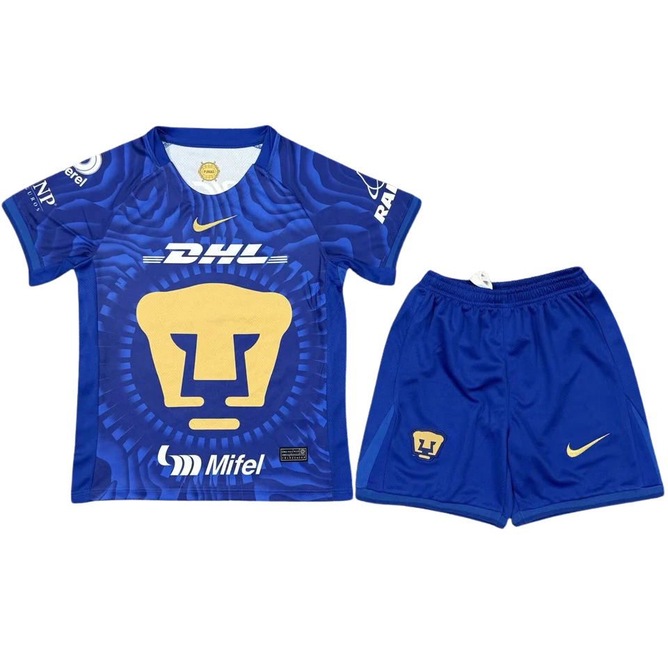 Pumas UNAM Away 2025/26 Kit Blue Kids
