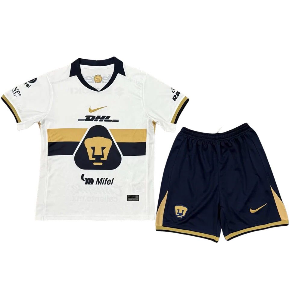 Pumas UNAM Home 2025/26 Kit White Kids