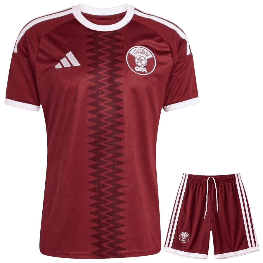 Qatar Home World Cup 2026 Kit Dark Red Kids