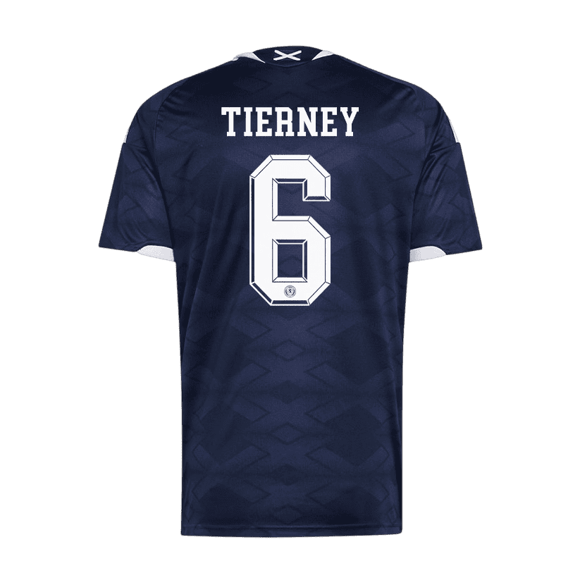 Scotland TIERNEY #6 Home World Cup 2026 Jersey Navy Blue Men's