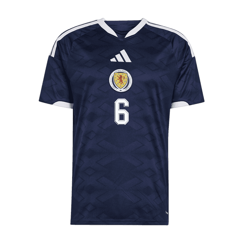 Scotland TIERNEY #6 Home World Cup 2026 Jersey Navy Blue Men's