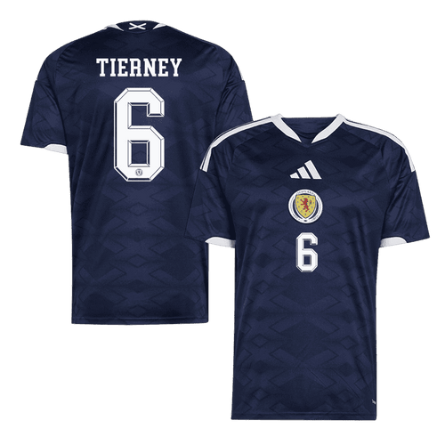 Scotland TIERNEY #6 Home World Cup 2026 Jersey Navy Blue Men's